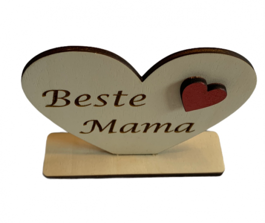 Herz aus Holz gelasert "Beste Mama".